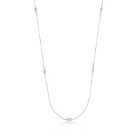 9ct Yellow Gold Marquise Mother-of-Pearl Long Chain Necklace