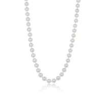 18ct White Gold Freshwater Pearl 7-8mm Beaded Necklace
