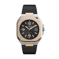 Bell & Ross BR-05 Black Steel and Gold 40mm Watch BR05A-BL-STPG/SRB