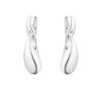 Georg Jensen Reflect Organic Shaped Silver Drop Earrings 20001088