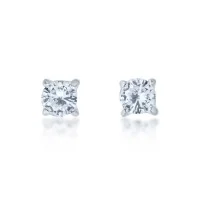 Silver Brilliant Cut Cubic Zirconia Stud Earrings