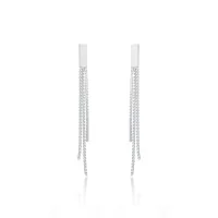 Silver Tassel Drop Earrings