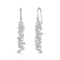 Silver Textured Drop Earrings