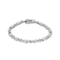 Silver Cubic Zirconia Mixed Cut Bracelet