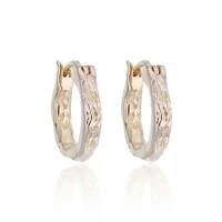 Silver 3 Micron Textured Hoop Earrings