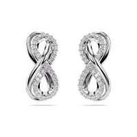 Swarovski Hyperbola Rhodium Plated Infinity Stud Earrings 5687269