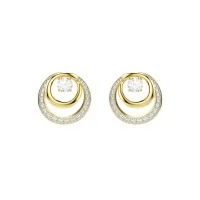 Swarovski Hyperbola Gold Tone Crystal Stud Earrings 5740407