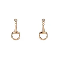 Gucci Horsebit 18ct Rose Gold Diamond Drop Earrings YBD837605001