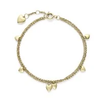 Olivia Burton Classic Mini Heart Gold Plated Double Chain Bracelet 24100460