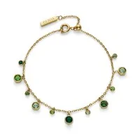 Olivia Burton Classic Mini Droplet Green Crystal Gold Plated Steel Bracelet 24100533