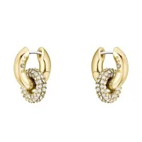 BOSS Live Precious Gold Plated Stainless Steel Linked Circle Hoop Earrings 1580759