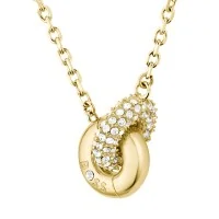 BOSS Live Precious Gold Plated Stainless Steel Circle Link Pendant Ladies Necklace 1580755