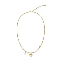 BOSS Amara Yellow Gold PVD Crystal & Pearl Heart Necklace 1580881