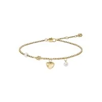 BOSS Amara Yellow Gold PVD Pearl Heart Bracelet 1580882