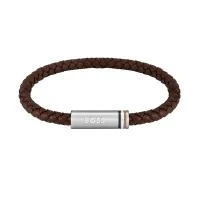 BOSS Ares Brown Braided Men's Bracelet 1580623M
