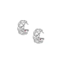 Fabergé Crown Quilted Hoop Earrings with Diamonds 1716EA 3082