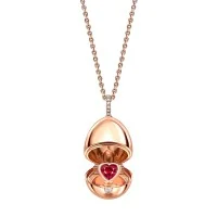 Faberg&eacute; Essence Rose Gold 0.42ct Ruby Heart Surprise Locket 1258FP2371/69