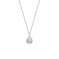 Faberg&eacute; Treillage Brushed White Gold & Diamond Set Egg Pendant 158FP309
