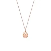Faberg&eacute; Treillage Brushed Rose Gold & Diamond Set Egg Pendant 158FP305