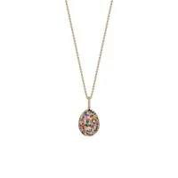 Faberg&eacute; Emotion Yellow Gold & Multicoloured Gemstone Egg Pendant 624FP2055