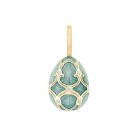 Faberg&eacute; Heritage Yellow Gold Diamond & Turquoise Guilloch&eacute; Enamel Egg Charm 701EC1357