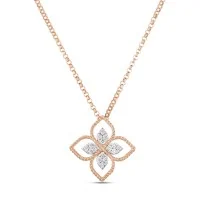 Roberto Coin Princess Flower 0.18ct Diamond Pendant Necklace