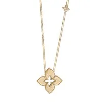 Roberto Coin Venetian Princess 0.21ct Diamond Flower Pendant Necklace
