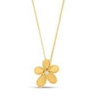 Roberto Coin 18ct Yellow Gold Jasmine Diamond Pendant ADR777CL3646