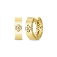 Roberto Coin Love in Verona 0.07ct Diamond 4.5mm Hoop Earrings
