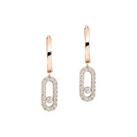 Messika Move Uno Rose Gold Diamond Hoop Earrings E12037PG
