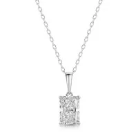 18ct White Gold Radiant Cut 2.00ct Lab Grown Diamond Pendant