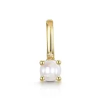 9ct Yellow Gold Round Brilliant Pearl Solitaire Pendant Charm