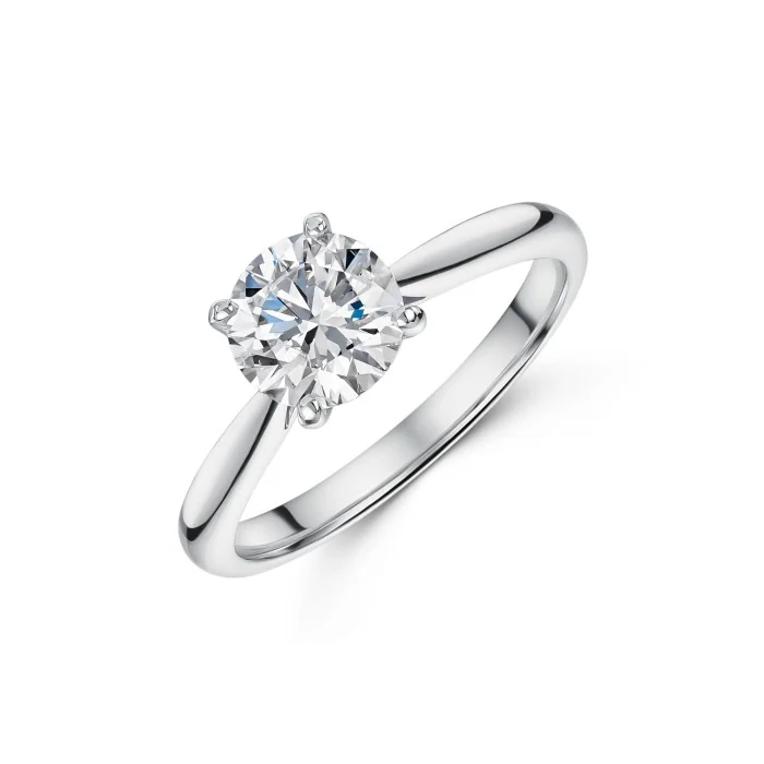 Platinum Round Brilliant Cut 1.00ct Diamond Solitaire Ring