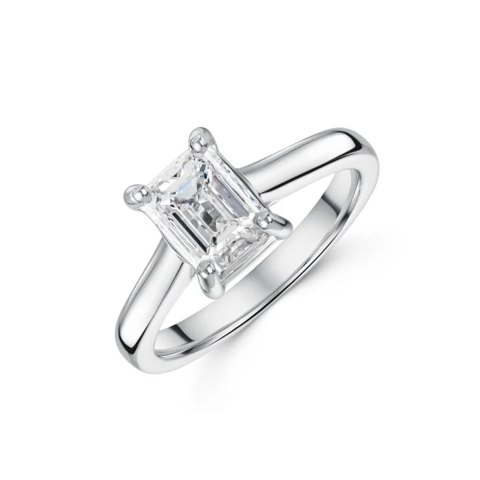 Platinum Emerald Cut 1.50ct Diamond Solitaire Ring