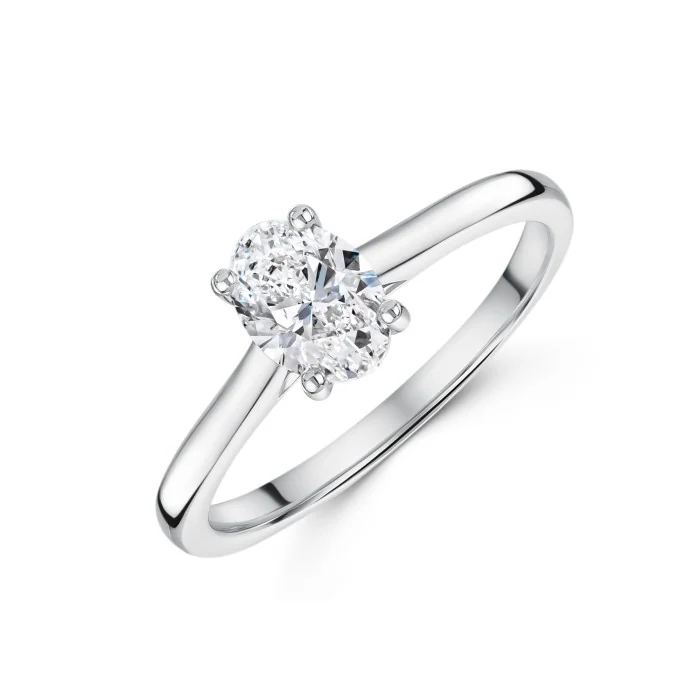 Platinum Oval Cut 1.00ct Diamond Solitaire Ring