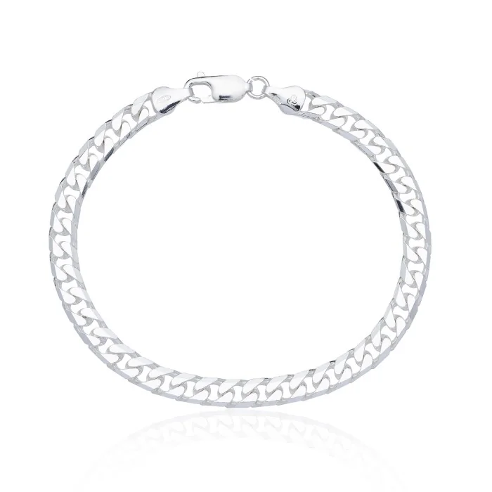 Silver Gents 5.8mm Curb Bracelet