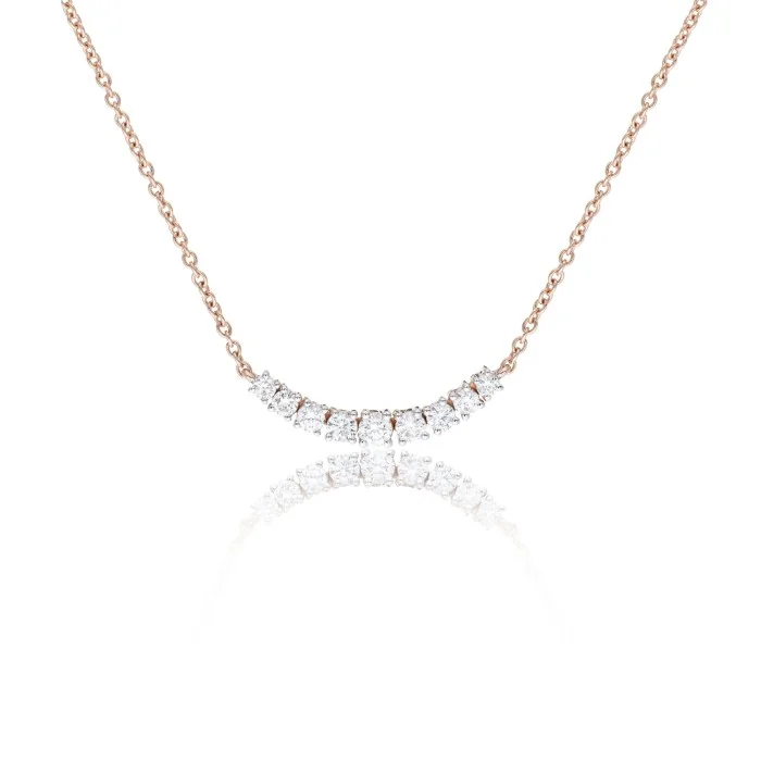 18ct Rose Gold Brilliant Cut 0.35ct Diamond Necklace 1