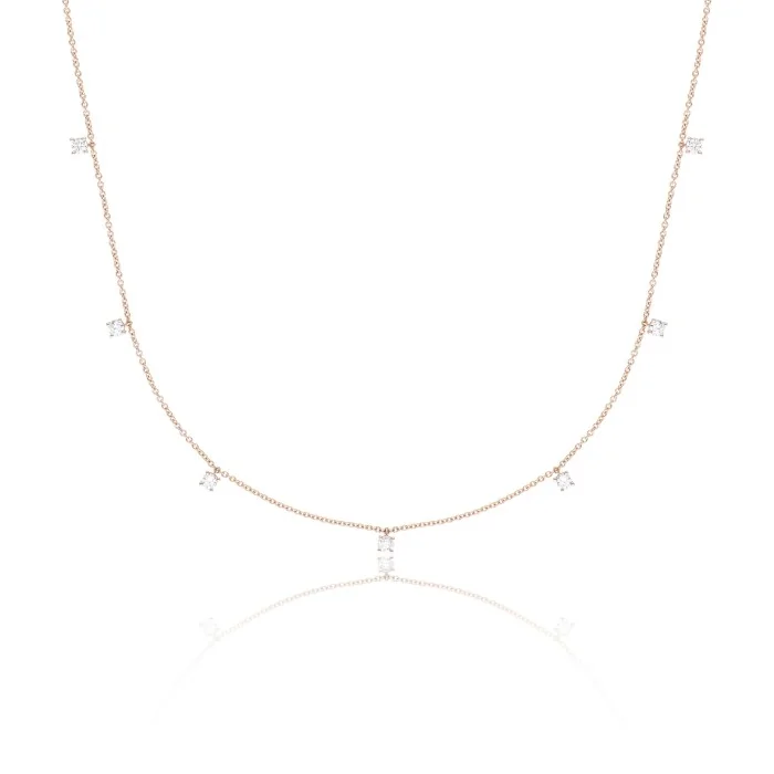 18ct Rose Gold Brilliant Cut 0.30ct Diamond Necklace 1