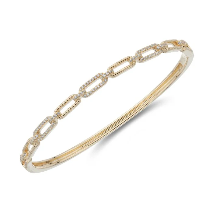 9ct Yellow Gold Brilliant Cut 0.41ct Diamond Bangle  1