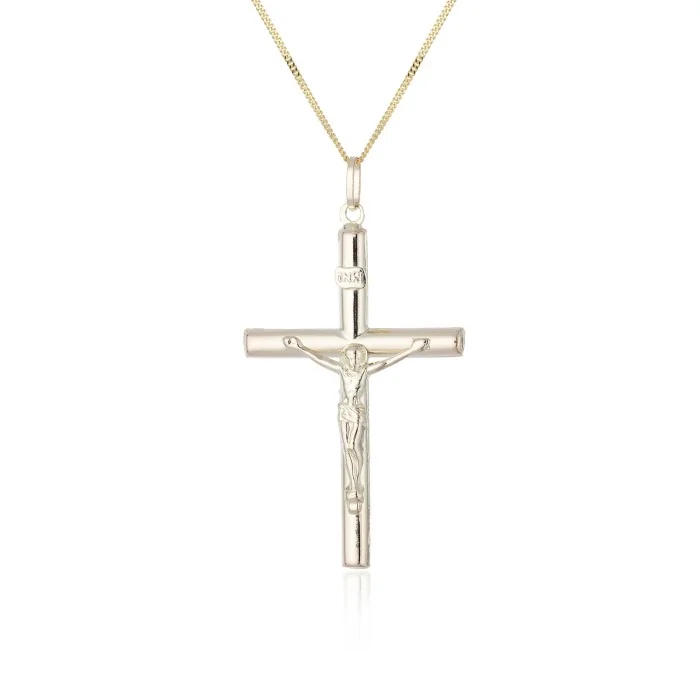 9ct Yellow Gold 28mm Crucifix Pendant