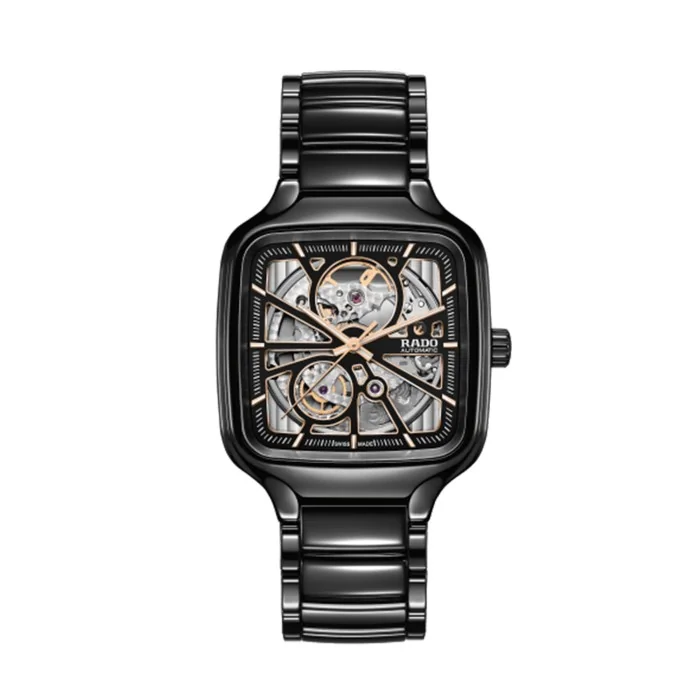 Rado True Square Skeleton Black Mens Watch R27086162 Front