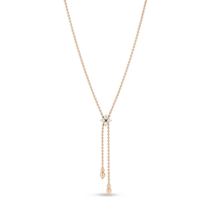 Roberto Coin Love in Verona 0.36ct Diamond Flower Drop Pendant Necklace