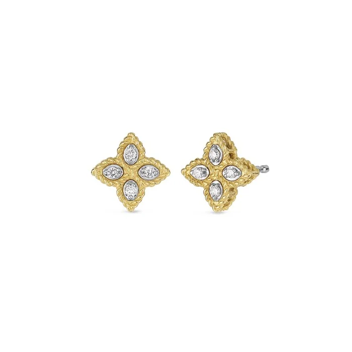 Roberto Coin Princess Flower 0.10ct Diamond Petal Earrings 