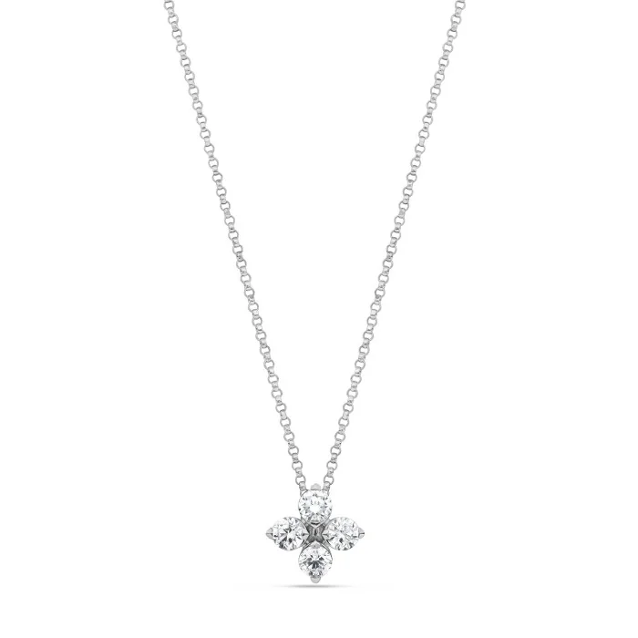 Roberto Coin Love in Verona 0.67ct Diamond Flower Pendant Necklace