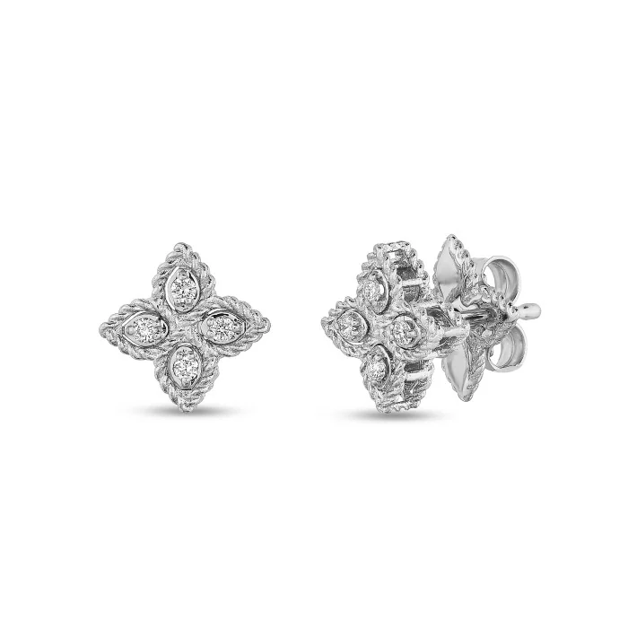 Princess Flower 0.09ct Diamond Stud Earrings ADR777EA0641_WG