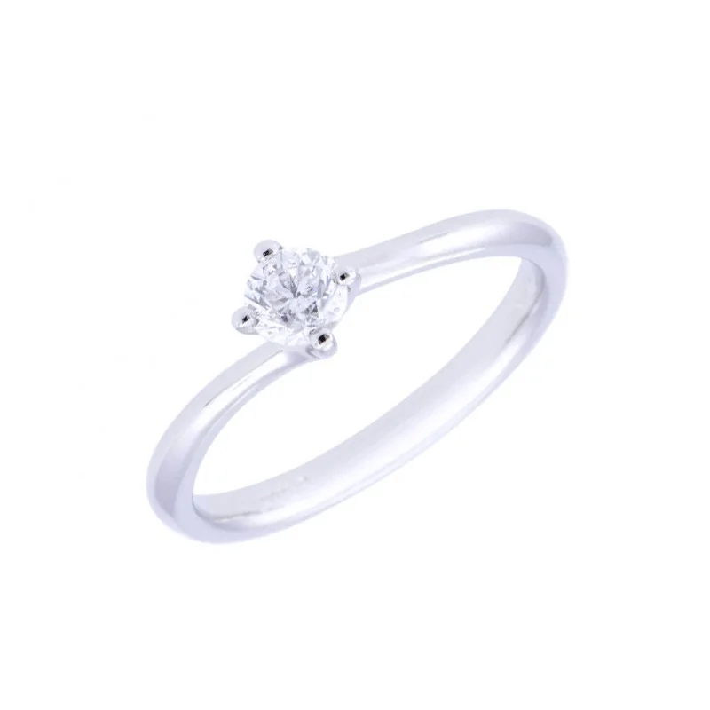 Platinum Brilliant Cut 0.50ct Diamond Twist Solitaire Ring