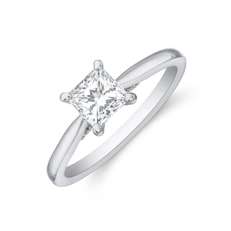 Platinum Princess Cut 0.75ct Diamond Solitaire Ring