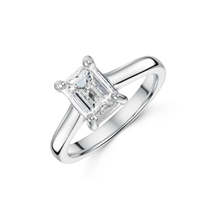 Platinum Emerald Cut 1.50ct Diamond Solitaire Ring