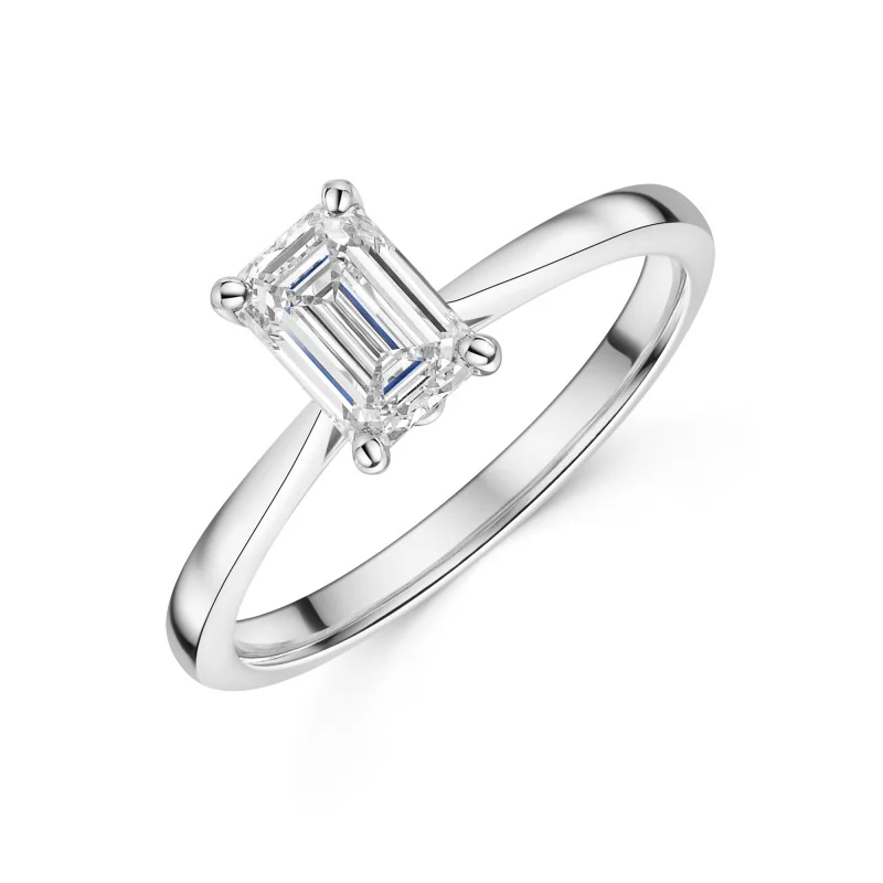 Platinum Emerald Cut 1.00ct Solitaire Ring
