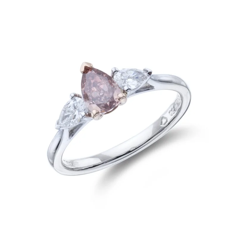 Platinum Pear Cut 1.30ct Diamond Three Stone Ring